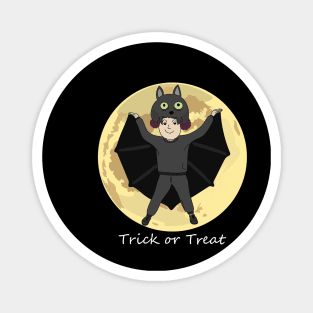 Lovely Kid in Halloween Bat Costume Magnet